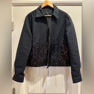 Zara Black Sequin Bomber Jacket